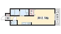 プルミエール ワンルームの間取図画像