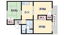 セジュール東加古川 3DKの間取図画像