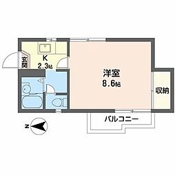 メゾンキンセイ 1Kの間取図画像
