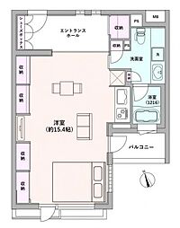レ・ベント等々力 ワンルームの間取図画像