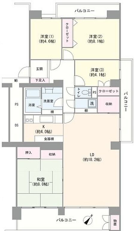 4LDK 間取り