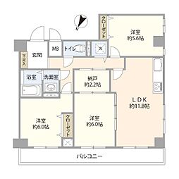 マイキャッスル本牧三渓園 3SLDKの間取図画像
