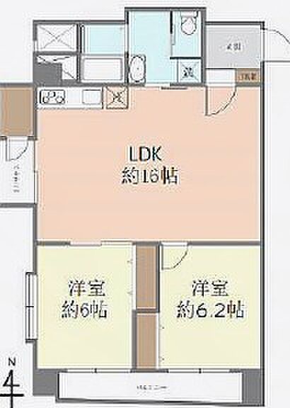2LDK 間取り