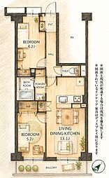 モア・ステージ新浦安 2LDKの間取図画像