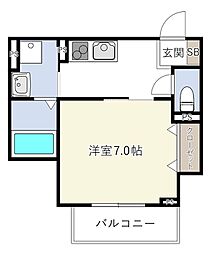INOVE友井E 1Kの間取図画像
