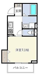 INOVE友井E 1Kの間取図画像