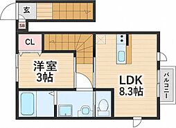 フォレス北仙台 II 1LDKの間取図画像
