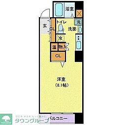 フラワーシティInブラボン ワンルームの間取図画像