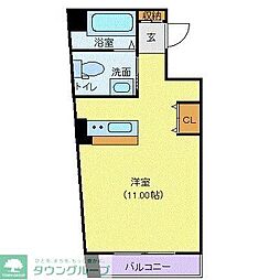 フラワーシティInブラボン ワンルームの間取図画像