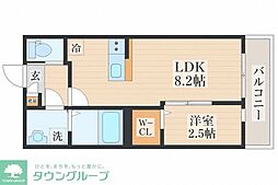 仮称)富沢南新築AP 1LDKの間取図画像