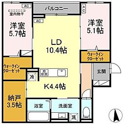 CLASSEUM仙台小田原 III 2SLDKの間取図画像