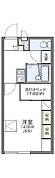 レオパレスグリュック 1Kの間取図画像
