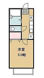 オアシス長町A 1Kの間取図画像