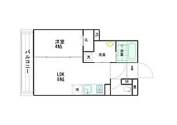 コモンリード華孝 1LDKの間取図画像