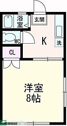 コーポ根岸A 1Kの間取図画像