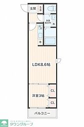 J Residence Otemachi 1LDKの間取図画像