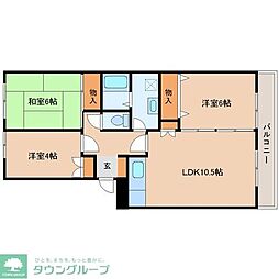 向栄コーポ 3LDKの間取図画像
