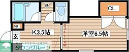 アリス高砂第1A棟 1Kの間取図画像