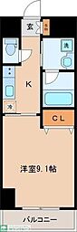 ウエストパーク支倉 1Kの間取図画像