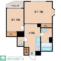 コスモガーデン 2Kの間取図画像