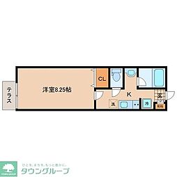 クレアフォーチュン中江 1Kの間取図画像