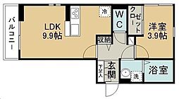 ドミール旭ケ丘駅前 1LDKの間取図画像