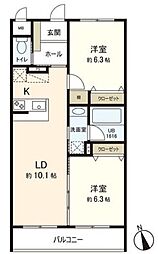 LeChouChou 2LDKの間取図画像