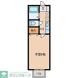 セジュール青山 1Kの間取図画像