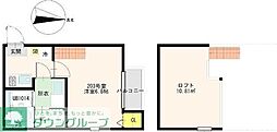 仙台市青葉区台原3丁目アパート 1Kの間取図画像