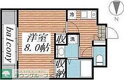 アブニール小田原 1Kの間取図画像