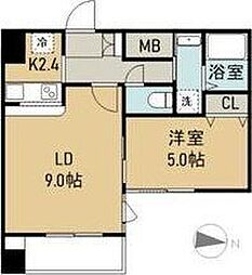 カーサ・スタジオーネ原町 1LDKの間取図画像