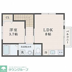 Rui2 1LDKの間取図画像