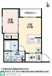 仙台市青葉区小田原5丁目アパート 1LDKの間取図画像