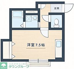 リバーサイド三樹5号館 ワンルームの間取図画像