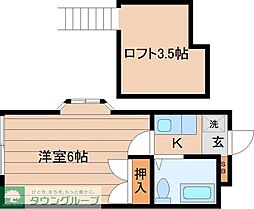 サントラコート南光台 1Kの間取図画像