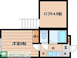 サントラコート南光台 1Kの間取図画像