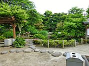 昭和初期の実業家の個人庭園を改修してつくられた、歴史ある庭園。風情あふれる情景は四季折々に表情を変える。春には藤が、秋には紅葉が美しい。