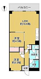 狭山ハウス3号館 2LDKの間取図画像