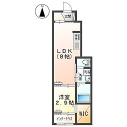 コスモス 1LDKの間取図画像