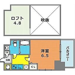 エステムコート神戸・県庁前4グランディオ 1SKの間取図画像