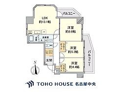 ユニーブル神丘 3LDKの間取図画像