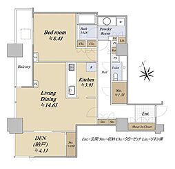 シティタワー高輪 1SLDKの間取図画像