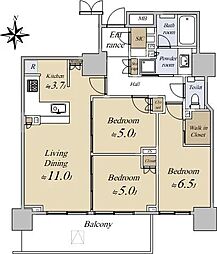ベイサイドタワー晴海 3LDKの間取図画像