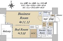 ドゥ・トゥールEAST棟 1LDKの間取図画像