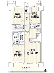 エンゼルフィールズ枚方公園 3LDKの間取図画像