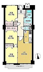 グラン・ドムール嵯峨広沢 3LDKの間取図画像
