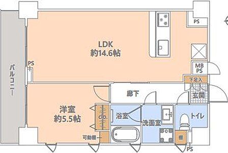 1LDK 間取り