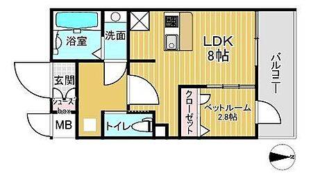 1LDK 間取り