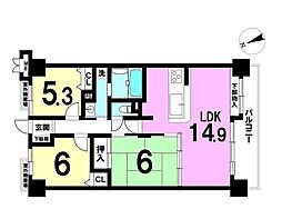 リベール加古川南2 3LDKの間取図画像