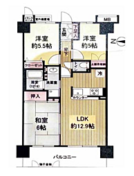 ルネブライトスクエア平野 3LDKの間取図画像